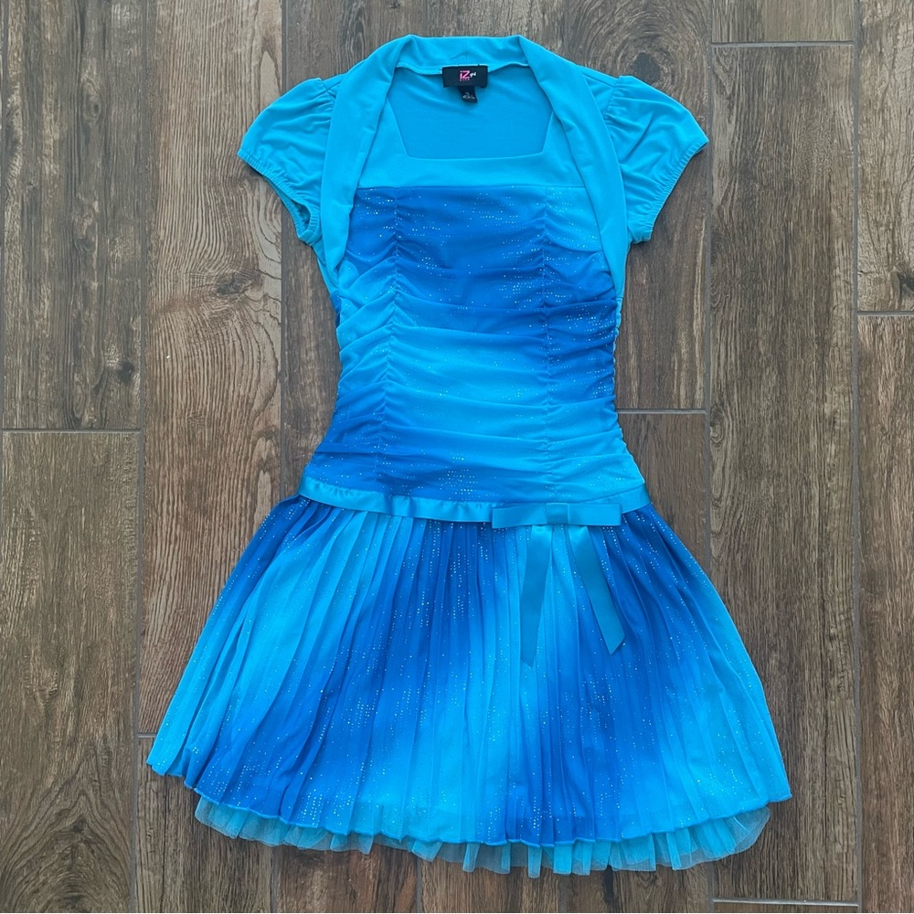 IZ Byer Girls Blue Formal Dress